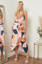 Image of Cami Wrap Midi Dress In Multicolour Print from Lilura London