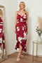 Image of Cami Wrap Midi Dress In Red Floral Print from Lilura London