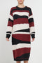 Abstract Striped Jumper Dress In Red - Lilura London