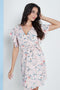 Angel Sleeves Wrap Dress In Pink Floral Print By Lilura London