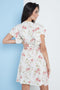 Angel Sleeves Wrap Dress In White Floral Print By Lilura London