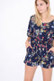 Floral Playsuit With Open Shoulder Detail - Lilura London
