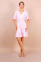Flute Sleeve Mini Skater Dress In Pink Floral Print - Lilura London