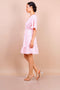 Flute Sleeve Mini Skater Dress In Pink Floral Print - Lilura London