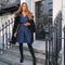 Wrap Dress In Navy With Metallic Gold Spot - Lilura London