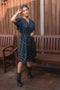 Wrap Dress In Navy With Metallic Gold Spot - Lilura London